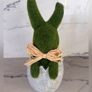 Green Bunny in Gray Egg Planter